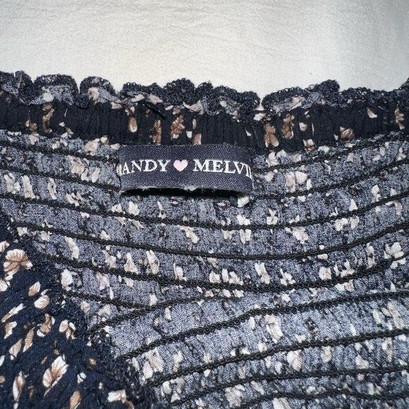 Brandy Melville Black Ruched Floral Mini Dress - Picture 3 of 3